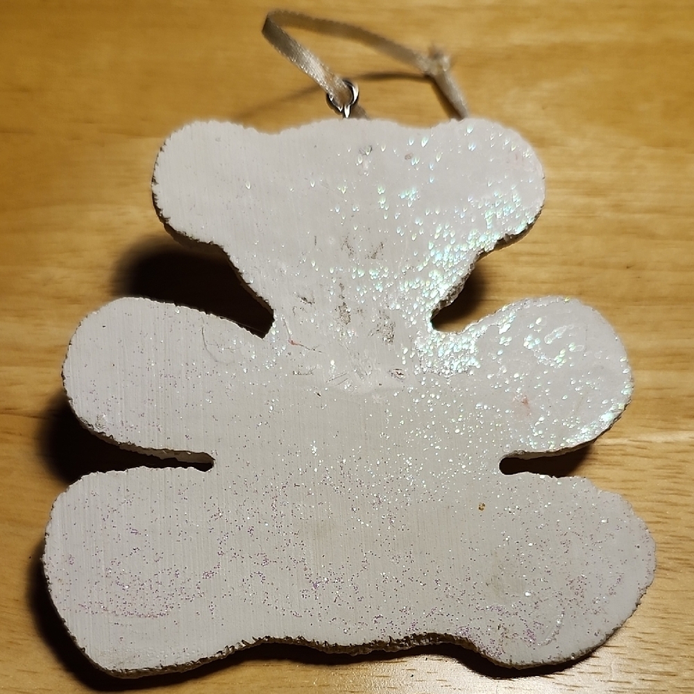 Adorable White Bear Ornament with Ribbon & Bell - Picture 2 of 6